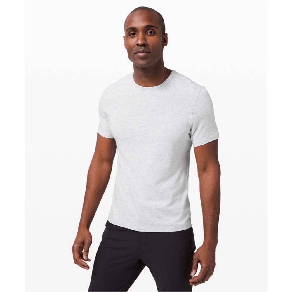 NEW Lululemon 5 Year Basic Tee Heathered Core Ultra Light Grey large Pima Cotton